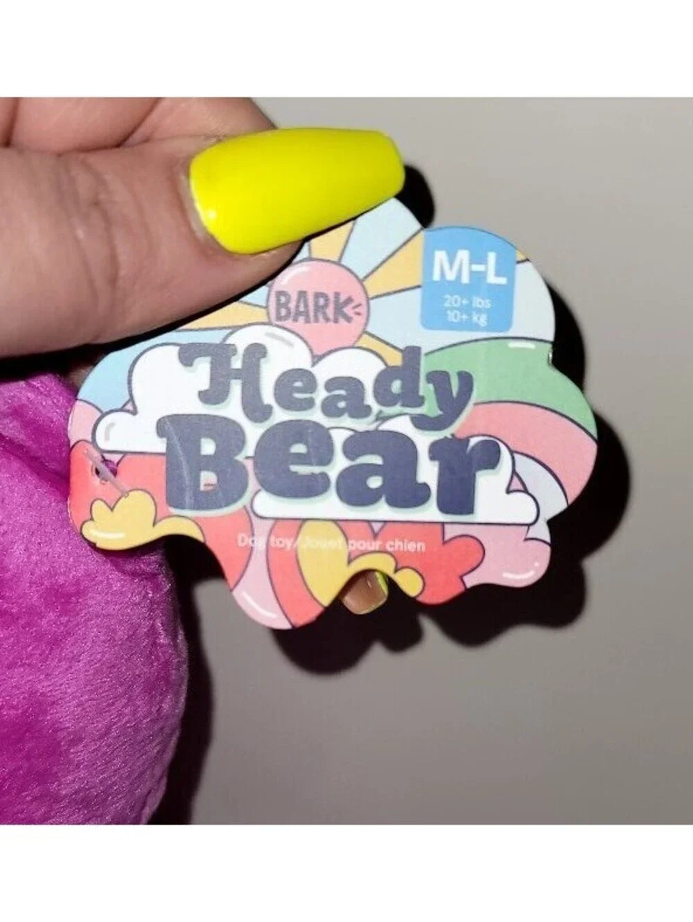 BARKBOX 4/20 COLLECTION HEADY THE BEAR WEED PET TOY PLUSH M/L NWT